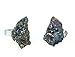 Hoxis Peacock Huge Raw Crystal Cluster Plating Stone Handmade Ring (Peacock)