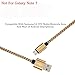 Galaxy S7 Charger,Pack-3 6ft 2m Extra Long Braided Fiber Universal Micro USB Charger Cord Android Phone Charging Cable for Samsung Galaxy S7 S6 Edge C5 LG G4 HTC M9 Moto X (Gold)