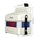 Mugig Button Accordion, 10 Keys Control Accordion include 3 Air Valve, Easy to Play, Lightweight and Environmentally-friendly, Kid Instrument for Early Childhood Development (White)