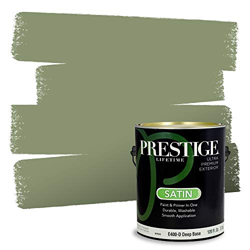 PRESTIGE Exterior Paint and Primer in One, Cash, Satin, 1 Gallon