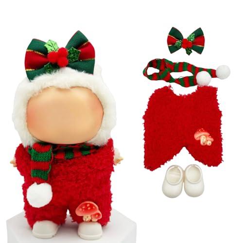 Christmas Clothes Outfit Set for 17cm Dolls(NO Doll) with Accessories Suit Cute Stylish Dress Up Set (Christmas Set 2)