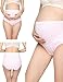 Mama Cotton Women's Over The Bump Maternity Panties High Waist Full Coverage Pregnancy Underwear (Multicolor E 4 Pack, Size-XL)