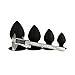 Silica Gel Fetish Plug Anal Butt Personal Massager,4 Size Black (L)