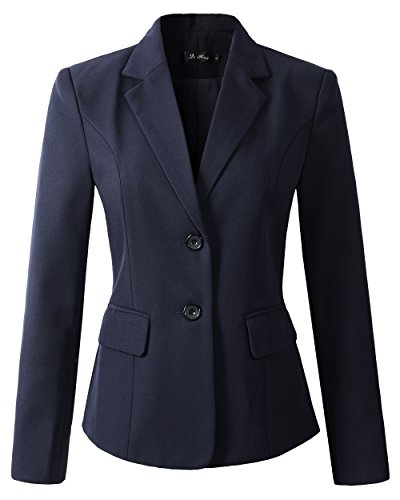 Womens formal 2 button blazer jacket (xs, navy)