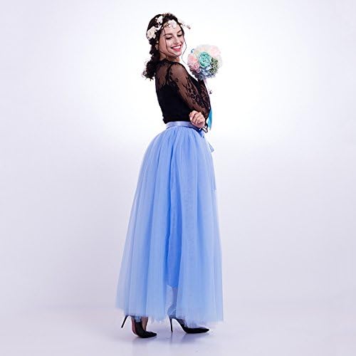 Maxi Long Tutu Tulle Skirt for Women Floor Length A Line Pleated Puffy Wedding Bridesmaid Skirts