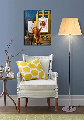 Motivational-Canvas-Wall-Art-Funny-Cat-Paint-Tiger-Inspirational-Painting-Print-16-x-20-Modern-Animal-Canvas-Print-Artwork-Stretched-and-Framed-for-Home-Office-Decor
