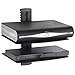 VonHaus 2x Black Floating Shelves with Strengthened Tempered Glass for DVD Players/Cable Boxes/Games Consoles/TV Accessories