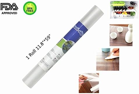 Fridge Mats, BeeSpring EVA Drawer liner Shelf liner Non-Adhesive Refrigerator Liners Cut to Fit Waterproof Shelves 1 Roll 11.8" x 59"- Transparent color
