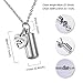 HooAMI Best Friend Pet Paw Heart Charm & Cylinder Memorial Urn Necklace Stainless Steel Cremation Jewelry