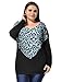 Alya Allegra K Women Plus Size Batwing Long Sleeves Leopard Tunic Tops