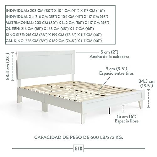 Edenbrook Delta Queen Bed Frame with Headboard No Box Spring Needed