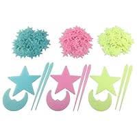 HoneyToys 312PCS Luminous Stars Glow in The Dark Fluorescent Noctilucent Plastic Wall Stickers Decals for Home Ceiling Wall Baby Kids Bedroom