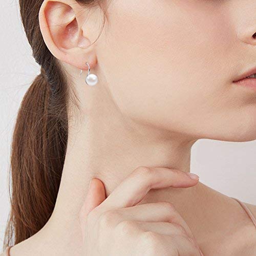 Ohrringe Damen Perle 925 Sterling Silber Tropfen Ohrringe mit Süßwasser Zuchtperle Haken Ohrringe für Damen