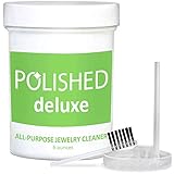 NEW Polished Jewelry Cleaner Solution (Deluxe) - All Purpose Jewelry Cleaning in 2-Minutes! - Diamond Ring, Gold, Sterling, Silver Cleaners - Jewelry Polish & Cleaning Kit with Anti Tarnish Protection