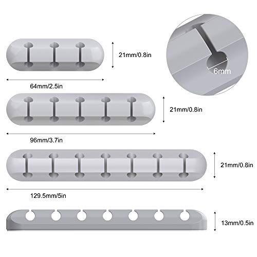 3-Pack Cable Holder Clips, Desktop Cable Organizer Cord Wire Management for USB Charging Cable/Power Cord/Mouse Cable PC Office Home