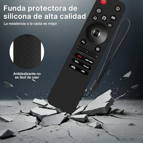 OSALOLO Control Remoto MR25GA Magic Remote Compatible con LG Smart TV 2025, Control Inteligente con AI, Puntero y Control por Voz, Negro, con Funda de Silicona