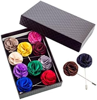Unibuy Men's Handcraft lapel Flower Boutonniere Pin With Gift Box