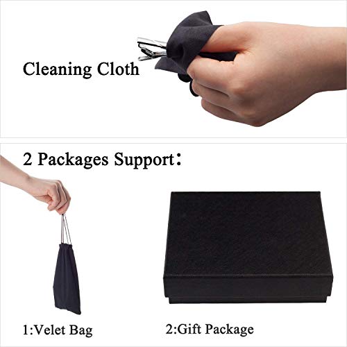 WEWINK PLUS 9 Pcs Tie Clips Set for Men Tie Bar Pinch Clip Set for Regular Ties Necktie Wedding Business with Gift Box (9 pcs Style C with Gift Box) - Thumbnail 4