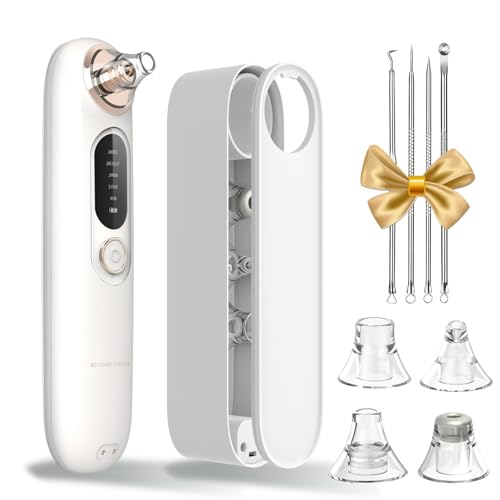 Sugador de Cravos, Máquina de Beleza para Remoção de Acne com 3 Modos e 6 Pontas de Sucção, Branco