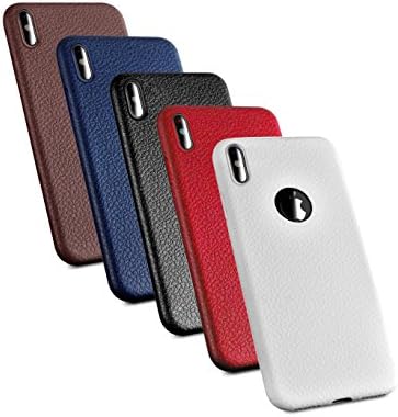 Slim iPhone X Skin Case, LEATHER STYLED PREMIUM Ultra Durable PU Leather, Minimalist SCRATCH PROTECTION back cover. Available in Black, Brown, Blue, Red, and White cases.[XOBI ELEGANCE SERIES]