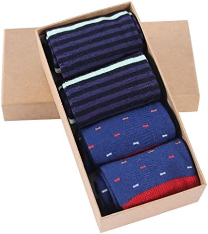 SUTTOS Elite Men's Fashion Pattern Fun Colorful Cotton Casual Dress Socks,4/2 Pairs with Gift Box