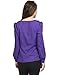 Allegra K Women's Buttons Decor Decorative Pockets Ruched Blouse XL Purple