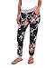 Coutgo Women's Casual Comfy Soft Stretch Floral Print Jogger Lounge Pants