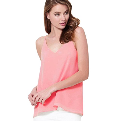ARINLA 2018 Female V Neck Tank top Chiffon Sleeveless Shirt Blouse