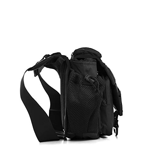 Multi-Functional Tactical Sling Camera Bag MOLLE Military Messenger Shoulder Bag Hiking Bag Luggage (Black)