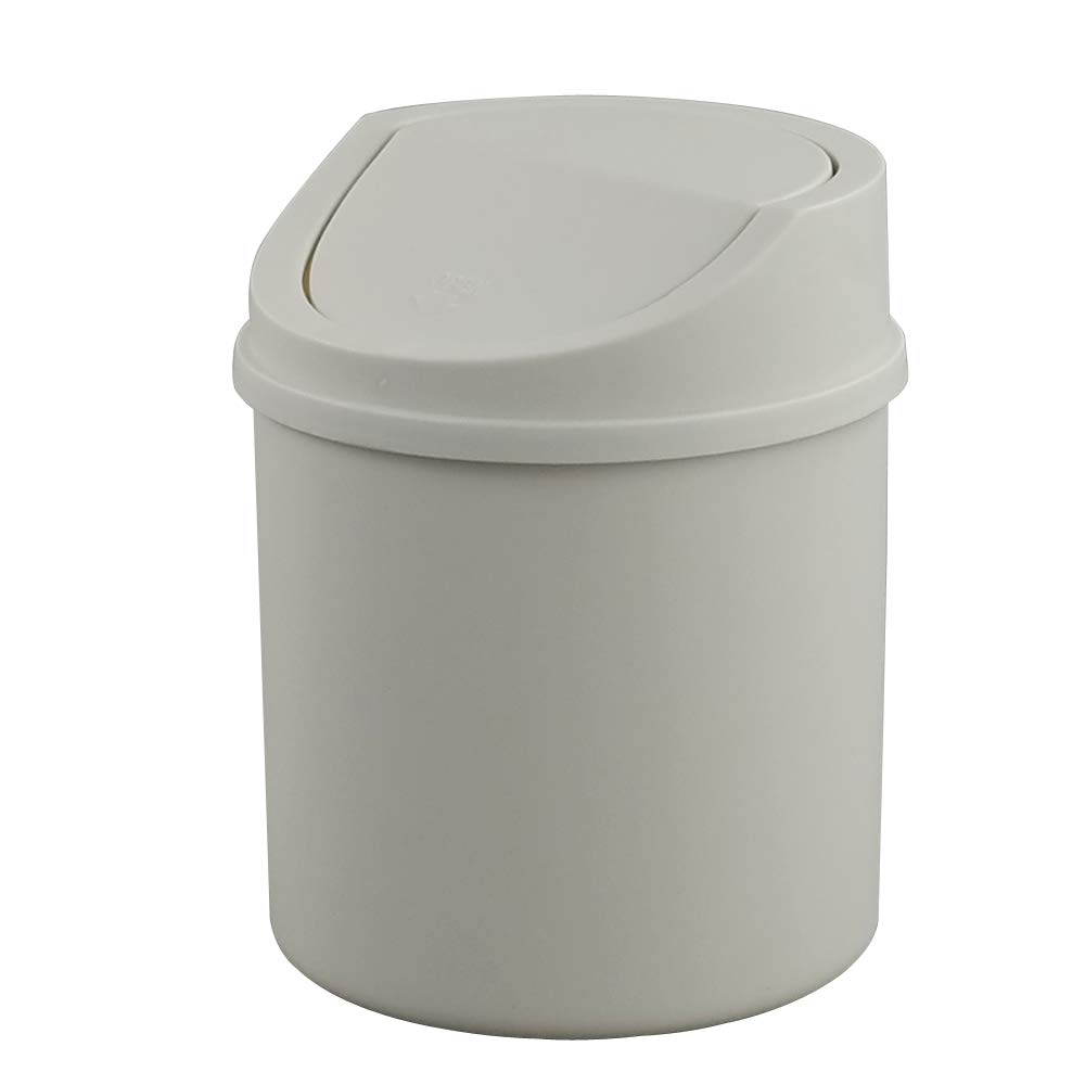 Cadine Desktop Bin, Mini Trash Can With Swing Top Lid, Small Dustbin