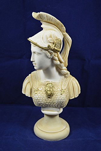 Athena Sculpture Bust Minerva Ancient Greek Goddess Big Bust Aged Patina