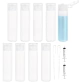 BENECREAT 10 Pack 18ml 0.6oz Small Travel Squeeze Bottles Refillable Makeup Foundation Container Travel Essentials Sample Bottles for Toiletries, Shampoo Toner Cosmetic