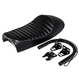 Senkauto Hump Cafe Racer Vintage Seat Cushion with 230 MM LED Brake Turn Tail Light Frame Hoop for Suzuki GS Yamaha XJ XS Honda CB CL (Seat w/ LED Hoop)
