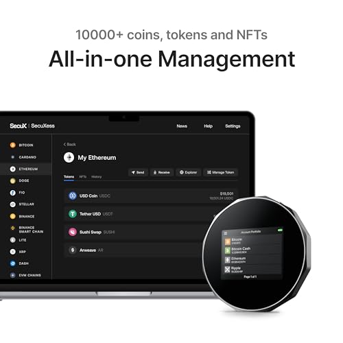 SecuX V20 Most Secure Crypto Hardware Wallet w/Bluetooth & NFT