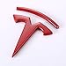 TK-KLZ 3D Metal Car Side Fender Rear Trunk Emblem Sticker Badge Decals for Tesla Roadster Model S Model X Model 3 TESLASUV Decorative Accessories (Red)
