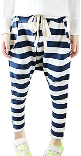 Baby Girls Harem PantsStriped Casual Low Crotch Sweatpants Baggy