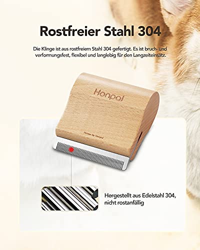 Honpal Haustier Hundebürste Katzenbürste, Haustier Bürsten, Haar Entferner Haustierbürste für Langhaar und Kurzhaar, effektiven Entfernung von Unterwolle und Vorbeugung von Haarballen (S)