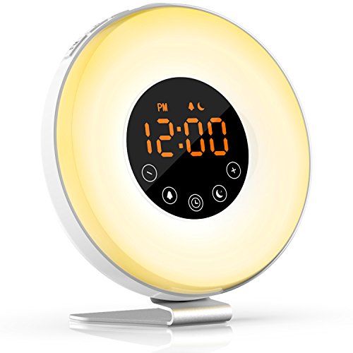 Wake Up Light Sunrise Alarm Clock Digital LED Clock with Sunrise
