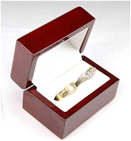 Cherry Wood Double Ring Jewelry Gift Box