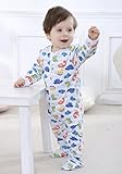 Baby Boys Footed Pajama - 100% Cotton Zip Front Dinosaurs Sleeper 18M - by Marquebaby