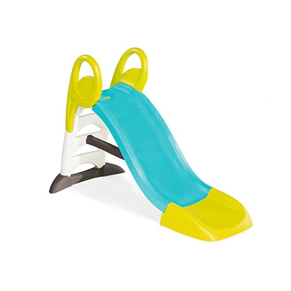 Smoby 310269 – KS Rutsche – kompakte Kinderrutsche mit Wasseranschluss, 1,5 Meter lang, mit Rutschauslauf, Verstrebung, Haltegriffen, für Kinder ab 2 Jahren