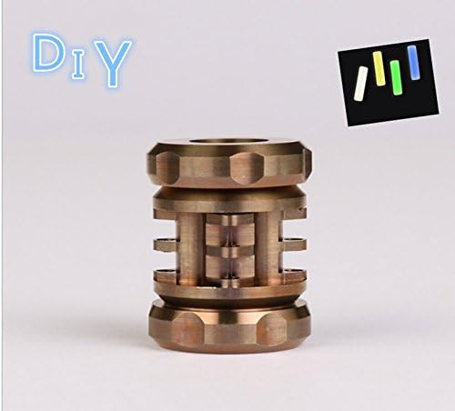 DIY Handmade 25 Years Self-luminous Bracelet Necklace Jewelry Pendant Key Chain Hurricane Emergency Survival Lights for Outdoor Sports (Old golden titanium alloy shell)