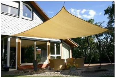 San Diego Sail Shades 16'x16' Square (Sandy Beach) - Heavy Duty Commercial Grade 205gsm Shade Sail