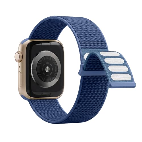 Lobnhot Nylon Strap Compatible for Apple Watch Straps 38mm 40mm 41mm, Adjustable Soft Sports Band Compatible with iWatch Series 10 9 8 SE 7 6 5 4 3 2 1, Sea Blue — image 1