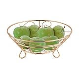 Home Basics Rose Fruit Basket, Gold