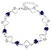 EleQueen 925 Sterling Silver CZ Love Heart of Ocean Titanic Inspired Tennis Bracelet for Women, 7.2