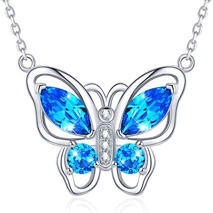 Apotie 925 Sterling Silver red Butterfly Necklace Polymer Enamel Clay Handmade Inlay Jewelry for Women Gifts
