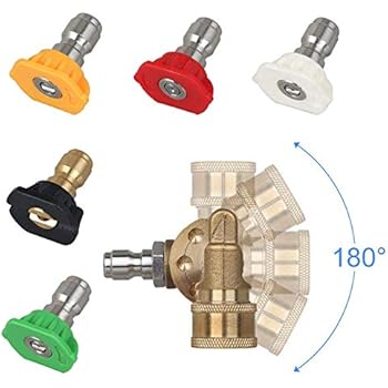 5-Piece Pressure Washer Nozzle Tip Set - 0/15/25/40/60 Degree 4500PSI Spray Tips