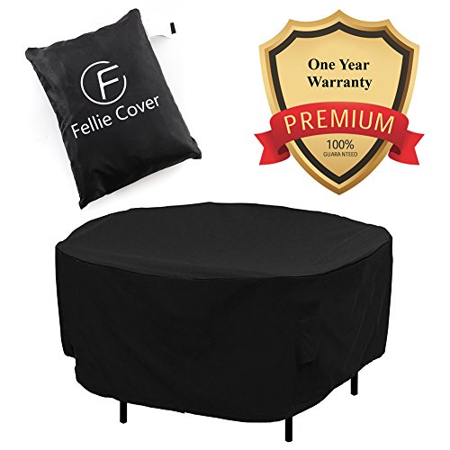 Patio Round Table and Chair Set Cover Outdoor Furniture Cover with Water Resistant and Durable Fabric, 76" Dia x31 H