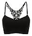 Bluetime Women's Seamless Workout Racerback Sport Running Yoga Bra (M, Black)